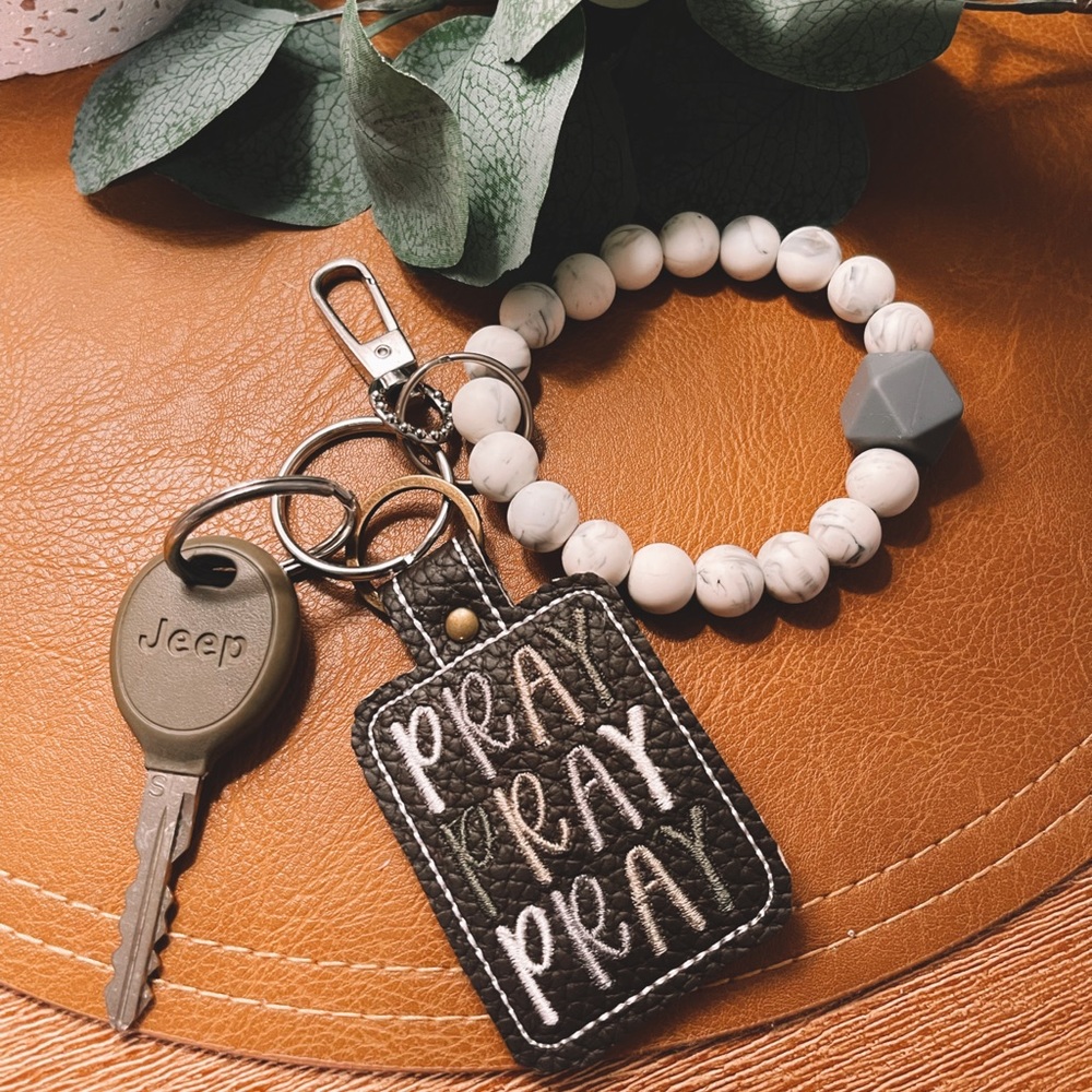 Pray Keychain | Leather Keychain | Christian Keychain